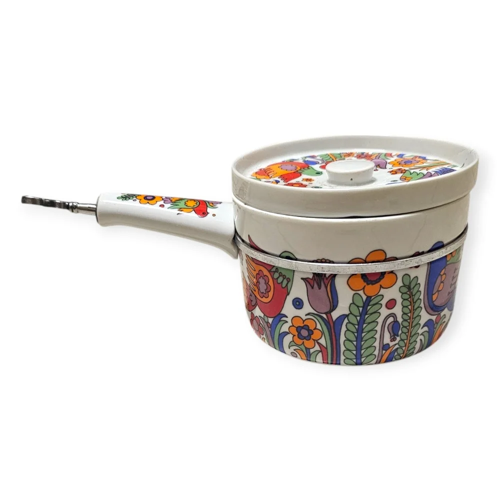 Vintage Royal Crown Porcelain Ovenware Paradise Bird Sauce Pot With Lid